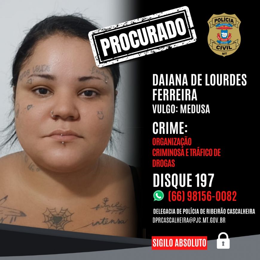 Caçada à “Medusa”: polícia desarticula grupo criminoso em Ribeirão Cascalheira (MT) e principal suspeita segue foragida