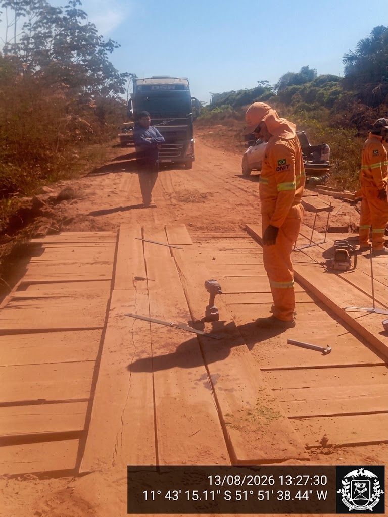 Semec conclui reforma de ponte na MT-424 após alerta de motorista sobre riscos na rodovia