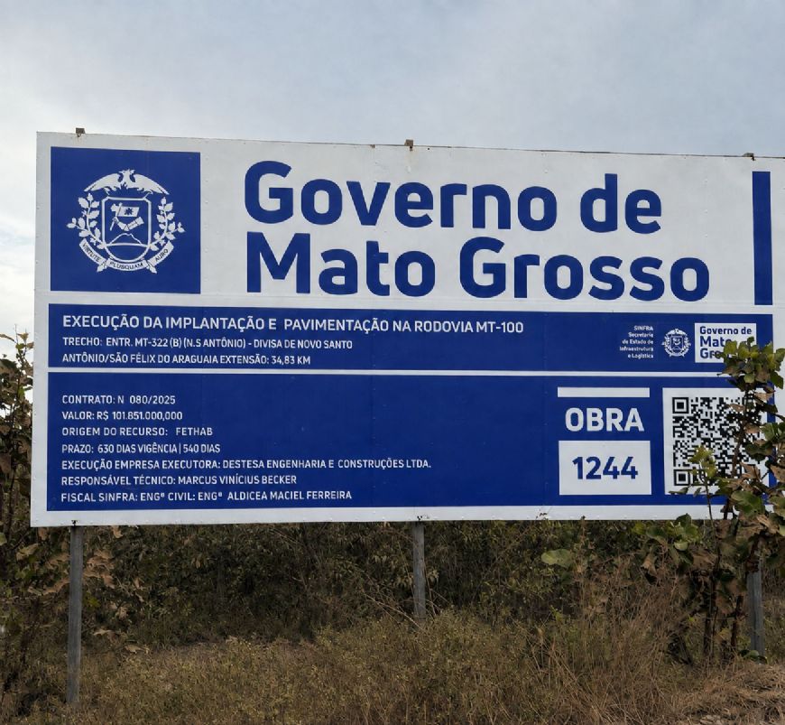 Avanço histórico: obras de asfaltamento da MT-100 modernizam a ligação entre São Félix do Araguaia e Novo Santo Antônio