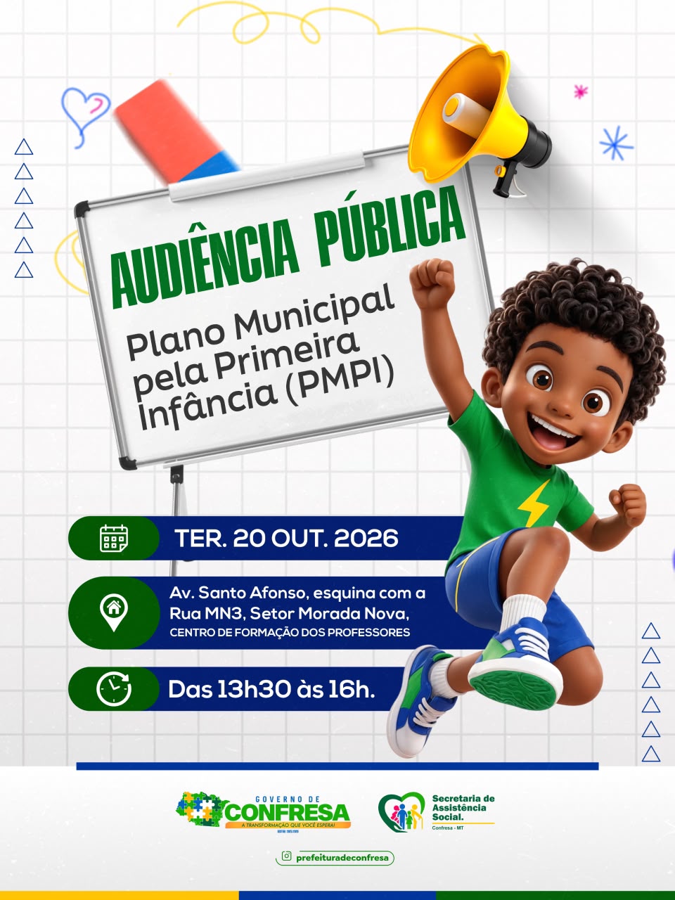 Prefeitura de Confresa realiza audiência pública sobre o Plano Municipal pela Primeira Infância no dia 20 de outubro